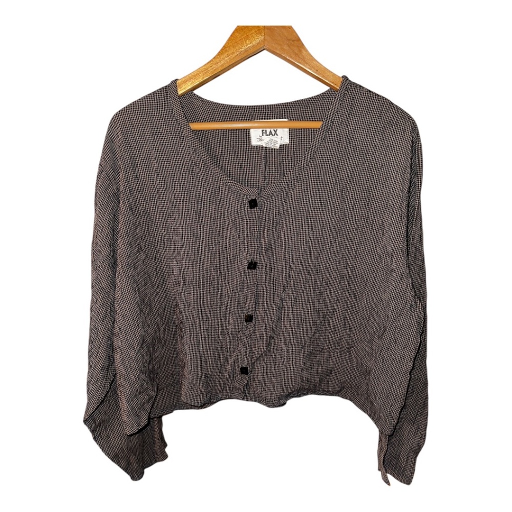 FLAX Rayon Houndstooth Crop Top Engelhart M Lagenlook